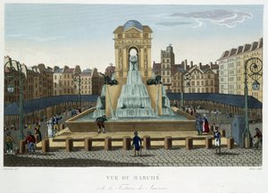 La fontaine des Innocents, 1820 dolaylarında - Courvoisier 1827 tarafından “” Paris