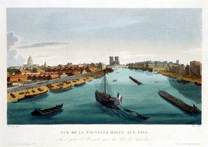 Yeni şarap pazarı (Bercy), 1820 dolaylarında Courvoisier tarafından kaleme alınan “Views of Paris” ”1827