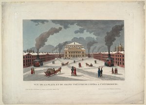 Saint Petersburg İmparatorluk Bolşoy Kamenny Tiyatrosu, c. 1811 by Henri Courvoisier-Voisin