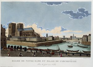 Notre-Dame kilisesi ve Archevéché sarayı - Courvoisier