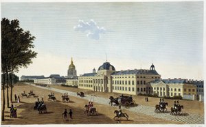 Champs de Mars tarafındaki Askeri Okulun görünümü, 1820 dolaylarında - Courvoisier tarafından “” Vues de Paris”te