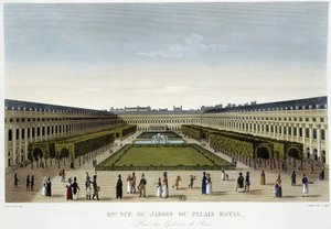 Kraliyet Sarayı Bahçesi Görünümü - Courvoisier tarafından “” Paris Manzaraları”nda by Henri Courvoisier-Voisin