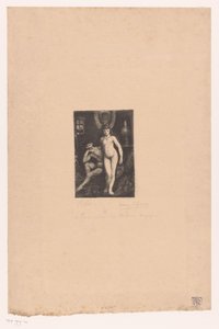 Ayakta çıplak kadın ve oturan çıplak adam by Henri De Groux (signed by artist)