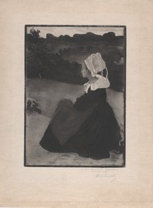 Bretonne assise (Oturmuş Breton Kadın) c.1893 (yumuşak zemin gravürü ve aquatint)