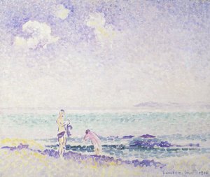 banyo yapanlar; Yıkananlar, 1906 by Henri Edmond Cross