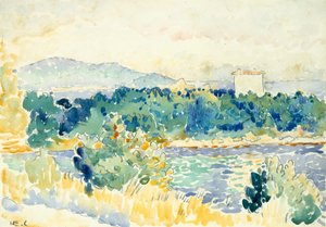 Beyaz Saray ile Akdeniz Manzarası, 1900-1905. by Henri-Edmond Cross