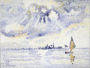Lagünde Gün Batımı, Venedik by Henri-Edmond Cross