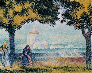Assisi yakınlarındaki Santa Maria degli Angeli Kilisesi, 1909. by Henri Edmond Cross