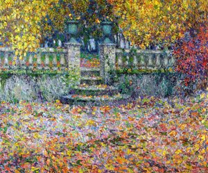 Sonbaharda Teras, Gerberoy by Henri Eugene Augustin Le Sidaner