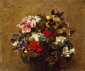 Çiçek buketi by Ignace Henri Jean Fantin Latour