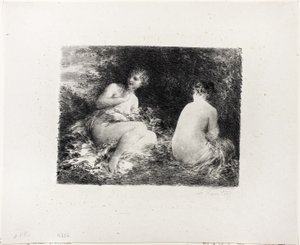 Yıkanan Kadınlar, ikinci orta boy tabak by Ignace Henri Jean Fantin Latour