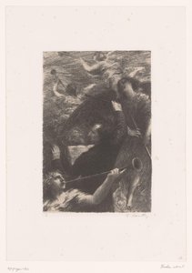 Berlioz, dört trompet üfleyen melek arasında şeflik yapıyor Tuba mirum spargens sonum Hector Berlioz'un hayatı ve eserleri (dizi adı) by Ignace Henri Jean Fantin Latour