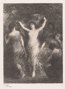 Dans etmek ve kadın danslarını izlemek by Ignace Henri Jean Fantin Latour