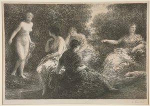 beş peri by Ignace Henri Jean Fantin-Latour