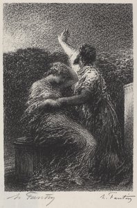 Büyücü Balthazar ve Fatima by Ignace Henri Jean Fantin Latour