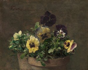Saksıda Hercai Menekşe, 1883. by Ignace Henri Jean Fantin Latour