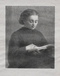 Okuma: Sanatçının Kız Kardeşinin Portresi by Ignace Henri Jean Fantin Latour