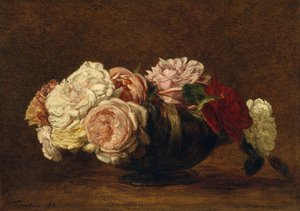 Kasedeki Güller, 1883. by Ignace Henri Jean Fantin-Latour