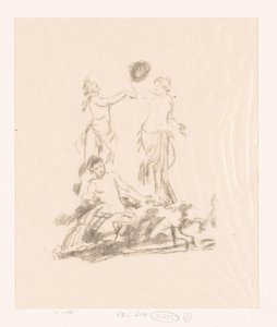 Üç dans eden kadın çalışması by Ignace Henri Jean Fantin-Latour