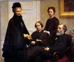 Dubourg ailesi Bay ve Bayan Dubourg ve kızları: Victoria, sanatçının eşi ve Charlotte yasta temsil edildi. Henri Fantin Latour