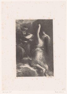 Büyücü Klingsor, Kundry'yi Parsifal'e çağırır. II. Perde Evokasyon de Kundry Richard Wagner'in Hayatı ve Eserleri (dizi başlığı) by Ignace Henri Jean Fantin Latour