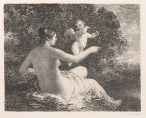 Venüs ve Aşk Tanrısı by Ignace Henri Jean Fantin Latour