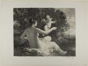 Venüs ve Aşk Tanrısı, büyük tabak by Ignace Henri Jean Fantin-Latour