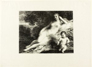 Venüs ve Aşk Tanrısı, ikinci plaka by Ignace Henri Jean Fantin Latour