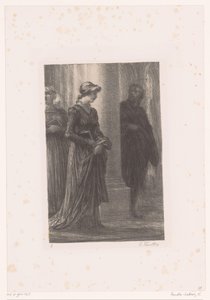 Walther von Stolzing, daha önce Eva Pogner'ın başında The Mastersingers of Nuremberg. Perde I. Walther ve Eva Leven en werken van Richard Wagner'in Buluşması (dizi başlığı) by Ignace Henri Jean Fantin Latour