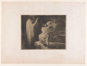 Wotan, yeryüzü tanrıçası Erda'yı Siegfried'e çağırır. Perde III. Evokasyon d'Erda Richard Wagner'in hayatı ve eserleri (dizi adı) by Ignace Henri Jean Fantin Latour