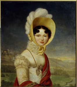Rusya Büyük Düşesi Catherine Pavlovna (1788-1819). Henri Francois Riesener (1767-1828), tuval üzerine yağlı boya tablosu. Fransız sanatı