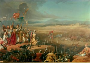 Birinci Haçlı Seferi: “” Boemondo (Tarantolu Boemondo veya Hauteville veya Büyük Antakyalı Boemondo I. Boemondo 1054-1111) tarafından komuta edilen geçitler ile Karbuka ordusu (= Kerbogha öldü 1102) arasında Antakya surları altında yapılan muharebe. sultan
