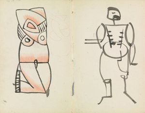 Çömelmiş Kadın ve Ayakta Erkek by Henri Gaudier Brzeska