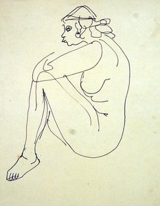 Kadın Çıplak Oturmuş by Henri Gaudier-Brzeska