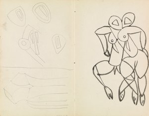Beş Soyut Eskiz ve Erkek ve Kadın Figürleri İçin Çalışmalar by Henri Gaudier Brzeska