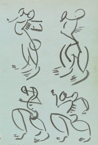 Dans Eden Figürlerle İlgili Dört Çalışma by Henri Gaudier Brzeska