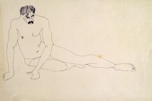 erkek çıplak dinlenme by Henri Gaudier-Brzeska
