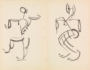 Erkek ve Kadın Dans Eden Figürler by Henri Gaudier-Brzeska