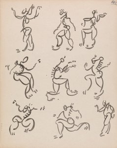 Üç Kayıtta Dans Eden Dokuz Figür by Henri Gaudier Brzeska