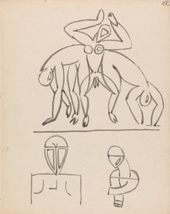 Dokuz Figür Çalışması by Henri Gaudier Brzeska