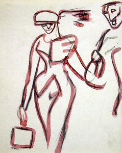 Refakatçi ile Gezinti by Henri Gaudier-Brzeska