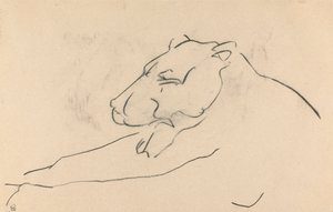 uzanmış dişi aslan by Henri Gaudier Brzeska