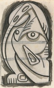 Oturan Kadın Figürünün Rölyef Tasarımı by Henri Gaudier-Brzeska
