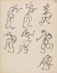 Üç Kayıtta Dans Eden Yedi Figür by Henri Gaudier Brzeska
