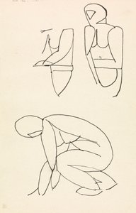 Üç Figür Çalışmaları by Henri Gaudier-Brzeska
