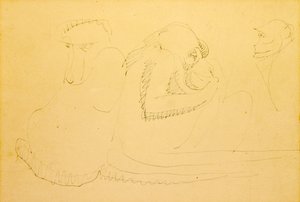 üç maymun by Henri Gaudier-Brzeska