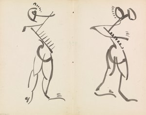 Dans Eden İki Figür by Henri Gaudier Brzeska