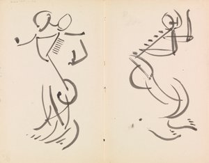 Dans Eden İki Figür by Henri Gaudier Brzeska