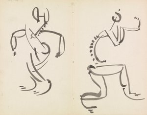 İki Figür Çalışması by Henri Gaudier-Brzeska