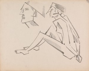 İki Figür Çalışması by Henri Gaudier Brzeska
